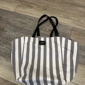 Victoria's Secret Black and White Striped Tote